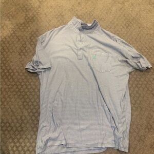 Johnnie O Men's Blue Striped Polo Shirt